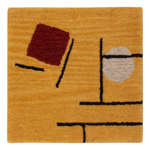 Alfombra de lana cuadrado  - 47 x 47 cm - oro