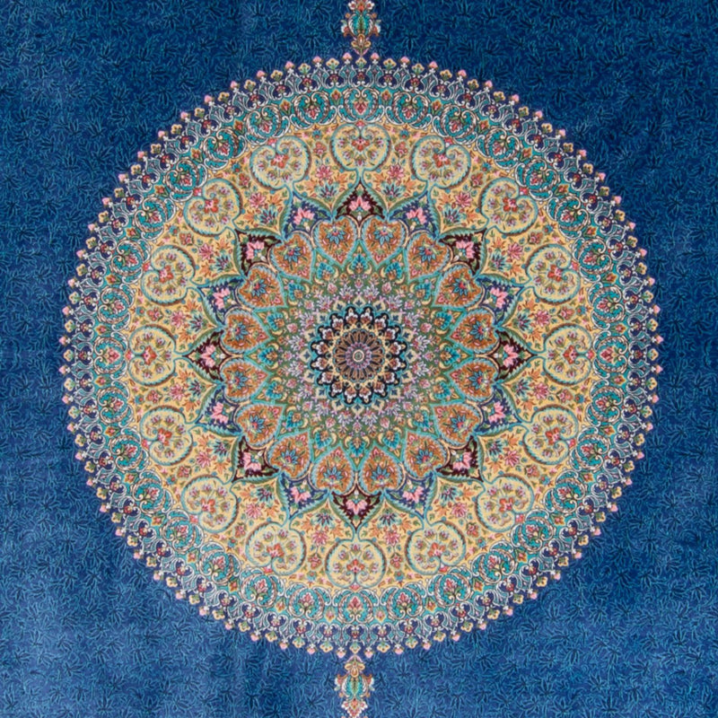 Alfombra persa - Ghom - 300 x 200 cm - azul
