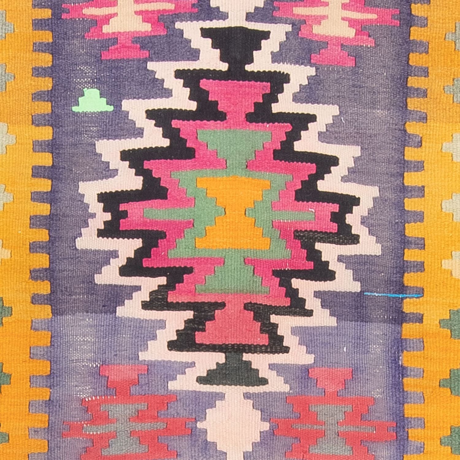 Alfombra de pasillo Alfombra Kelim - Antigua - 360 x 147 cm - multicolor
