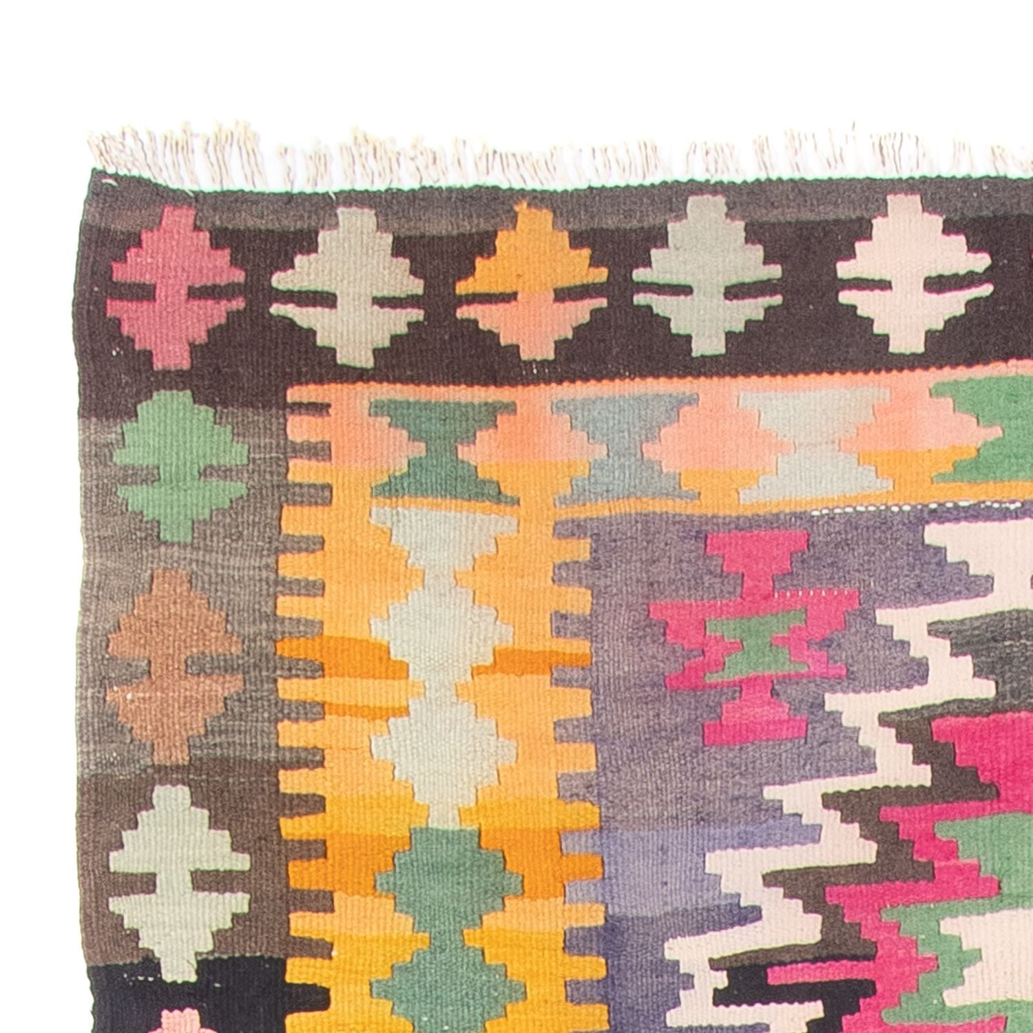 Alfombra de pasillo Alfombra Kelim - Antigua - 360 x 147 cm - multicolor