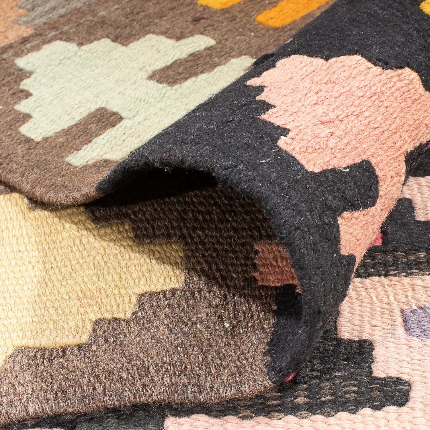 Alfombra de pasillo Alfombra Kelim - Antigua - 360 x 147 cm - multicolor