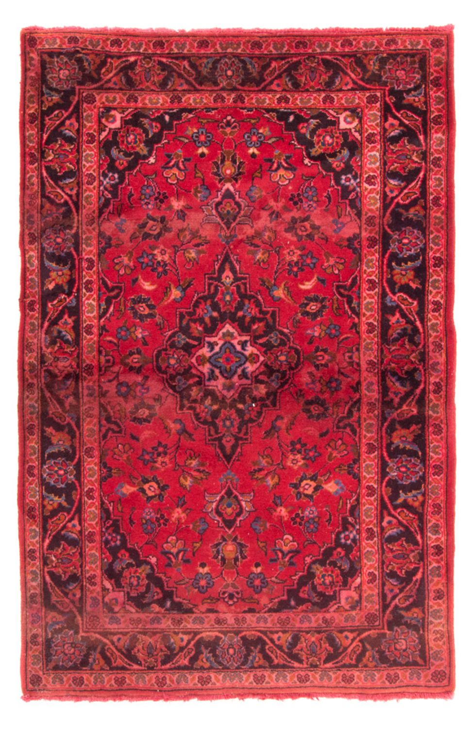 Alfombra persa - Keshan - 155 x 100 cm - rojo