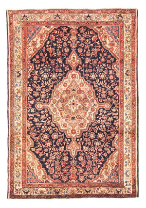 Alfombra persa - Nómada - 146 x 103 cm - azul oscuro