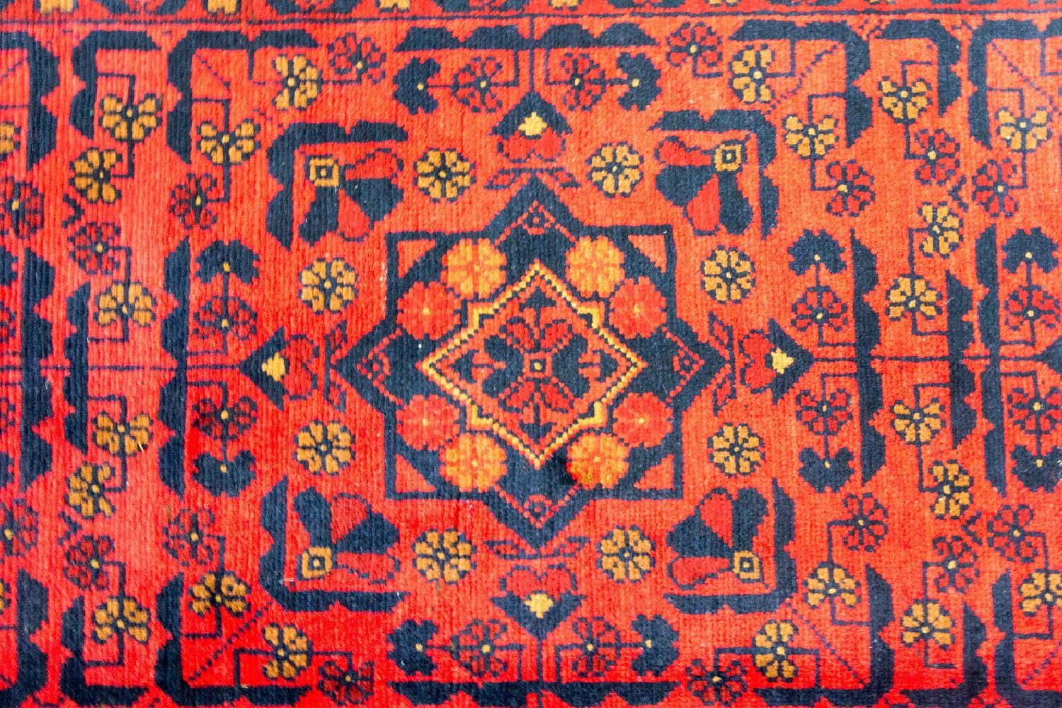 Alfombra afgana - Kunduz - 190 x 128 cm - rojo claro