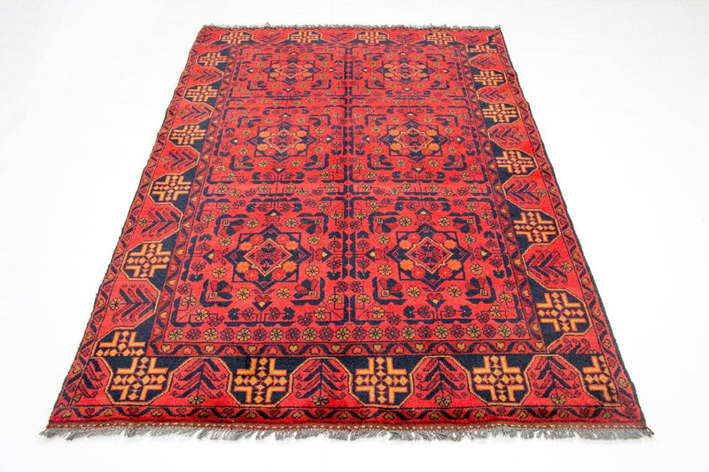 Alfombra afgana - Kunduz - 190 x 128 cm - rojo claro