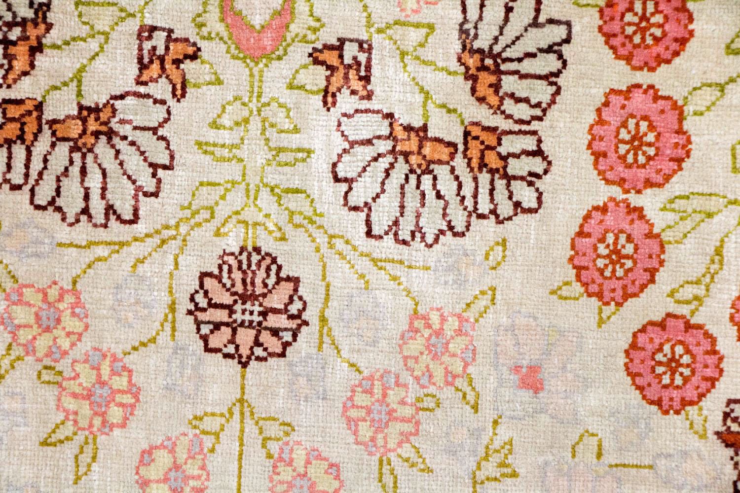 Alfombra de seda - Hereke seda - Prima - 100 x 64 cm - beige