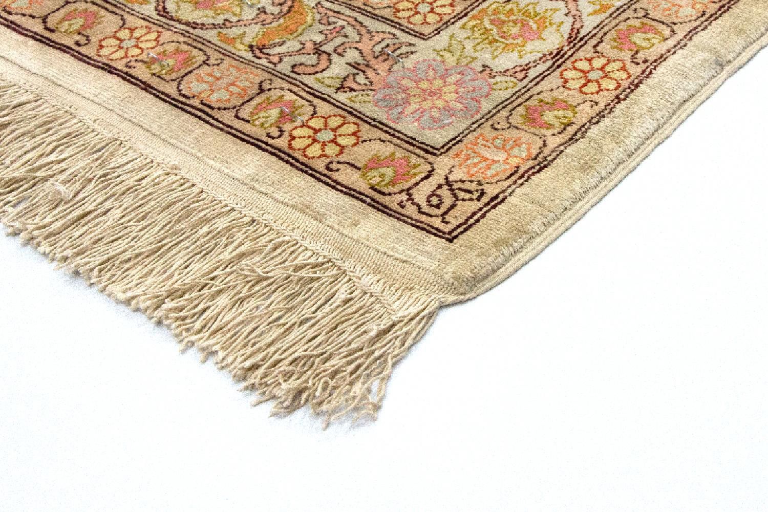 Alfombra de seda - Hereke seda - Prima - 100 x 64 cm - beige
