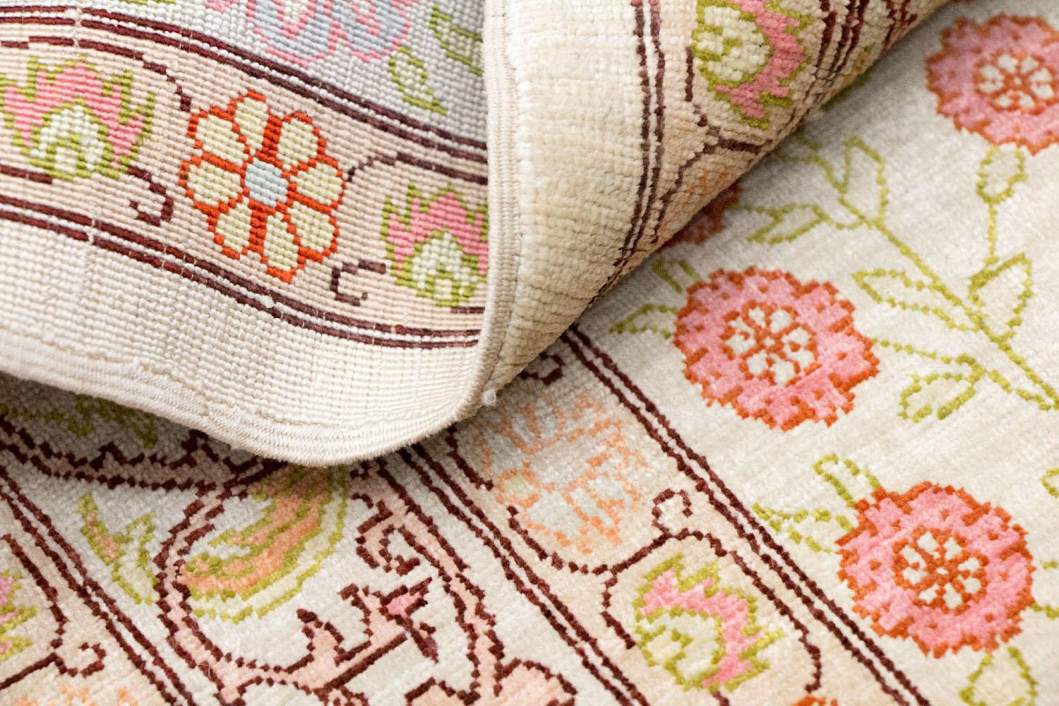 Alfombra de seda - Hereke seda - Prima - 100 x 64 cm - beige
