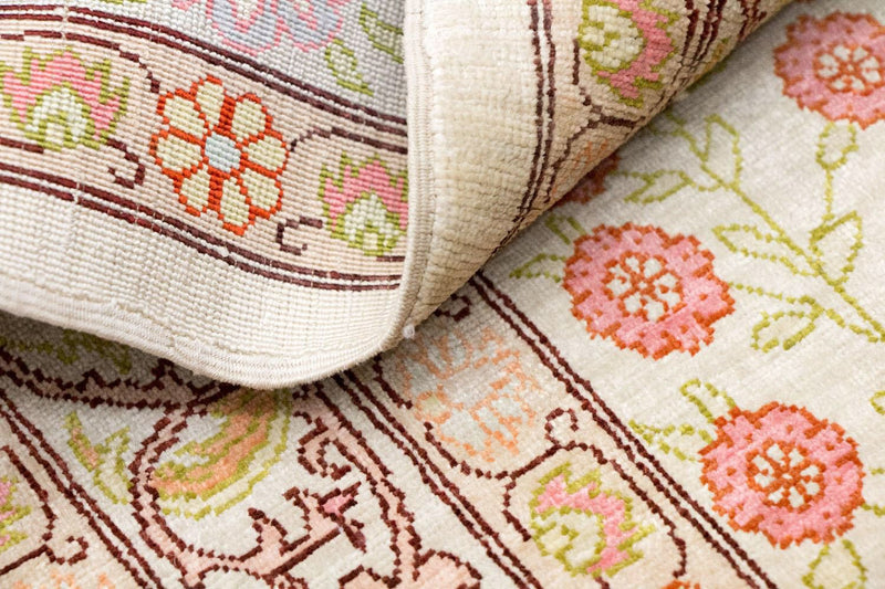 Alfombra de seda - Hereke seda - Prima - 100 x 64 cm - beige