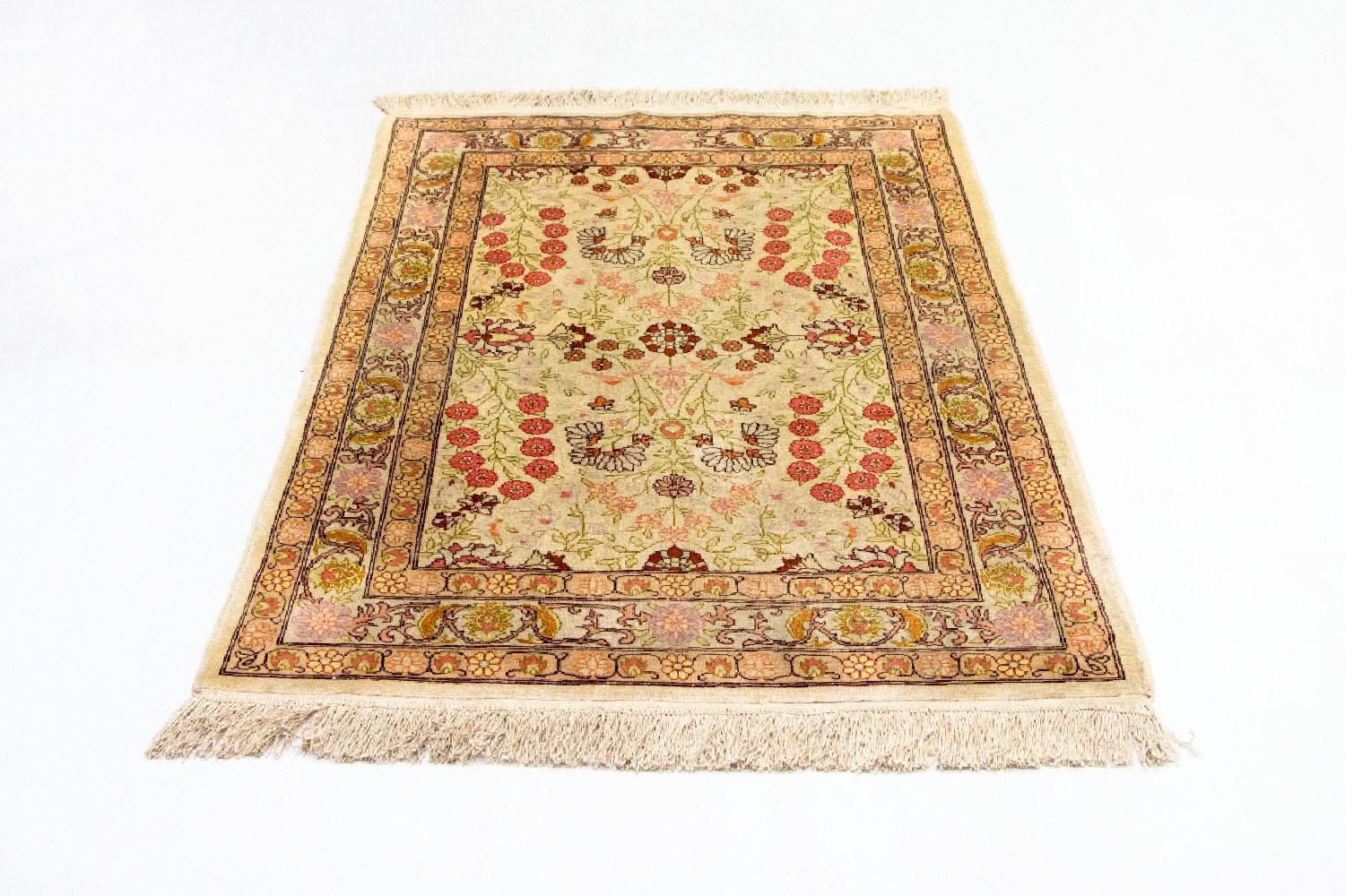 Alfombra de seda - Hereke seda - Prima - 100 x 64 cm - beige