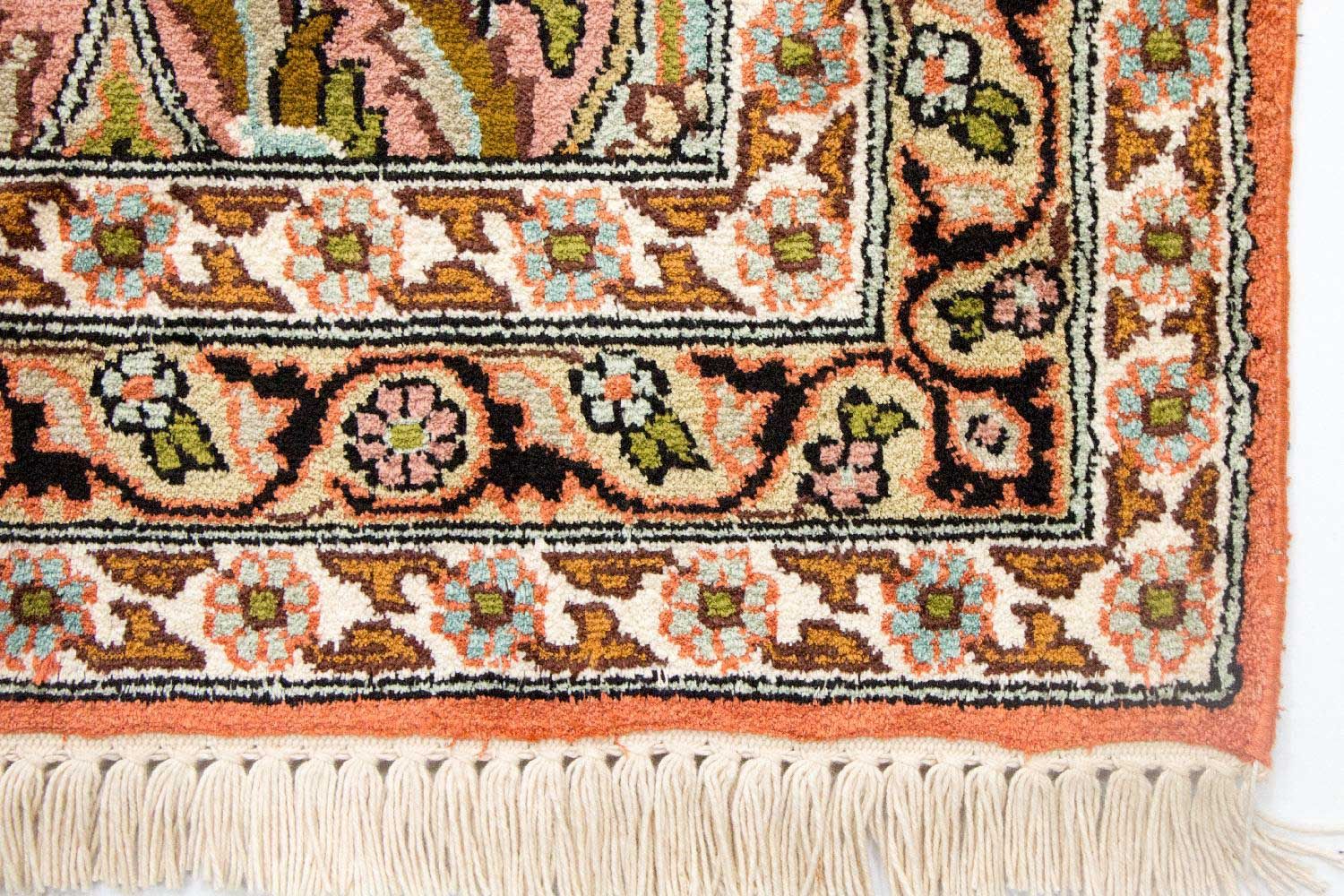 Alfombra de pasillo Alfombra de seda - Seda de Cachemira - 313 x 82 cm - multicolor