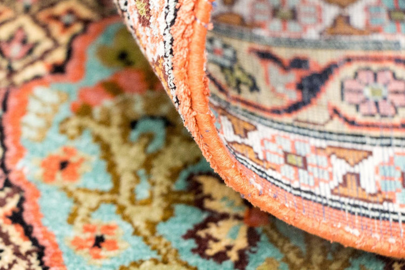 Alfombra de pasillo Alfombra de seda - Seda de Cachemira - 313 x 82 cm - multicolor