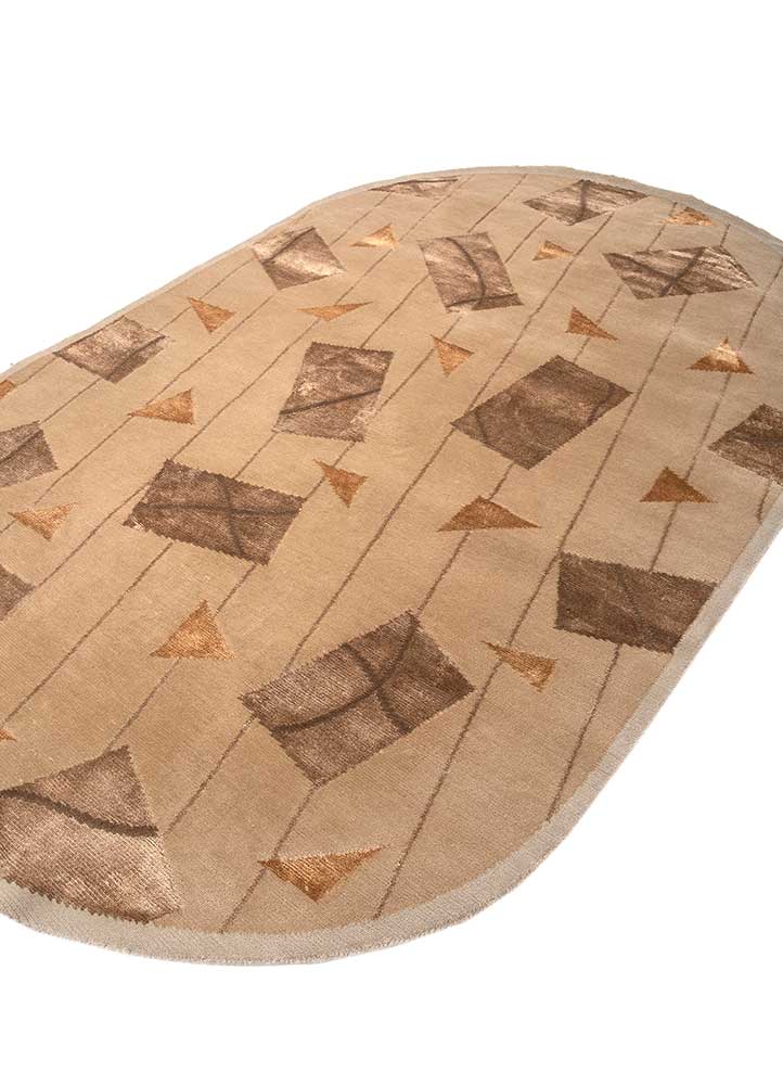 Alfombra de lana oval  - 240 x 150 cm - beige