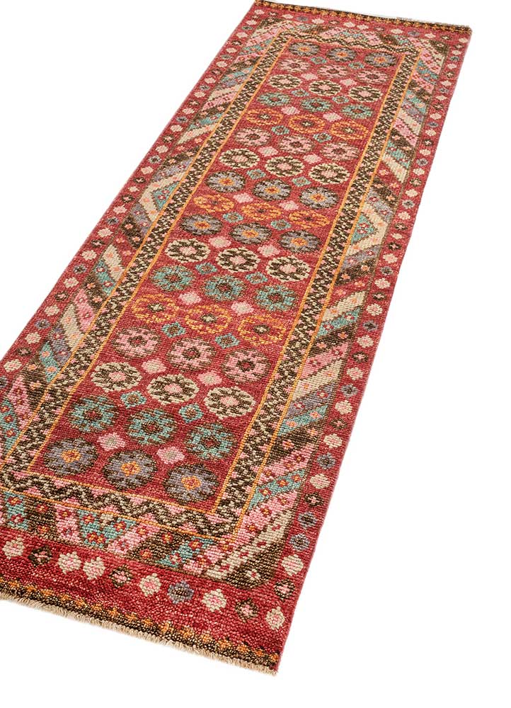 Alfombra de pasillo Alfombra de lana - 360 x 90 cm - naranja