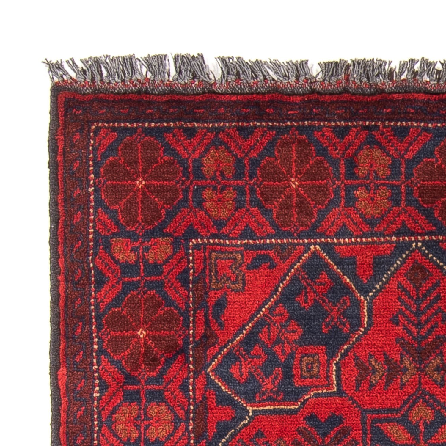 Alfombra afgana - Kunduz - 125 x 78 cm - rojo oscuro