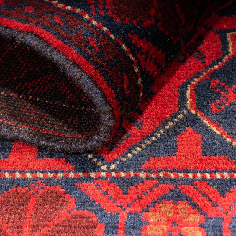 Alfombra afgana - Kunduz - 125 x 78 cm - rojo oscuro