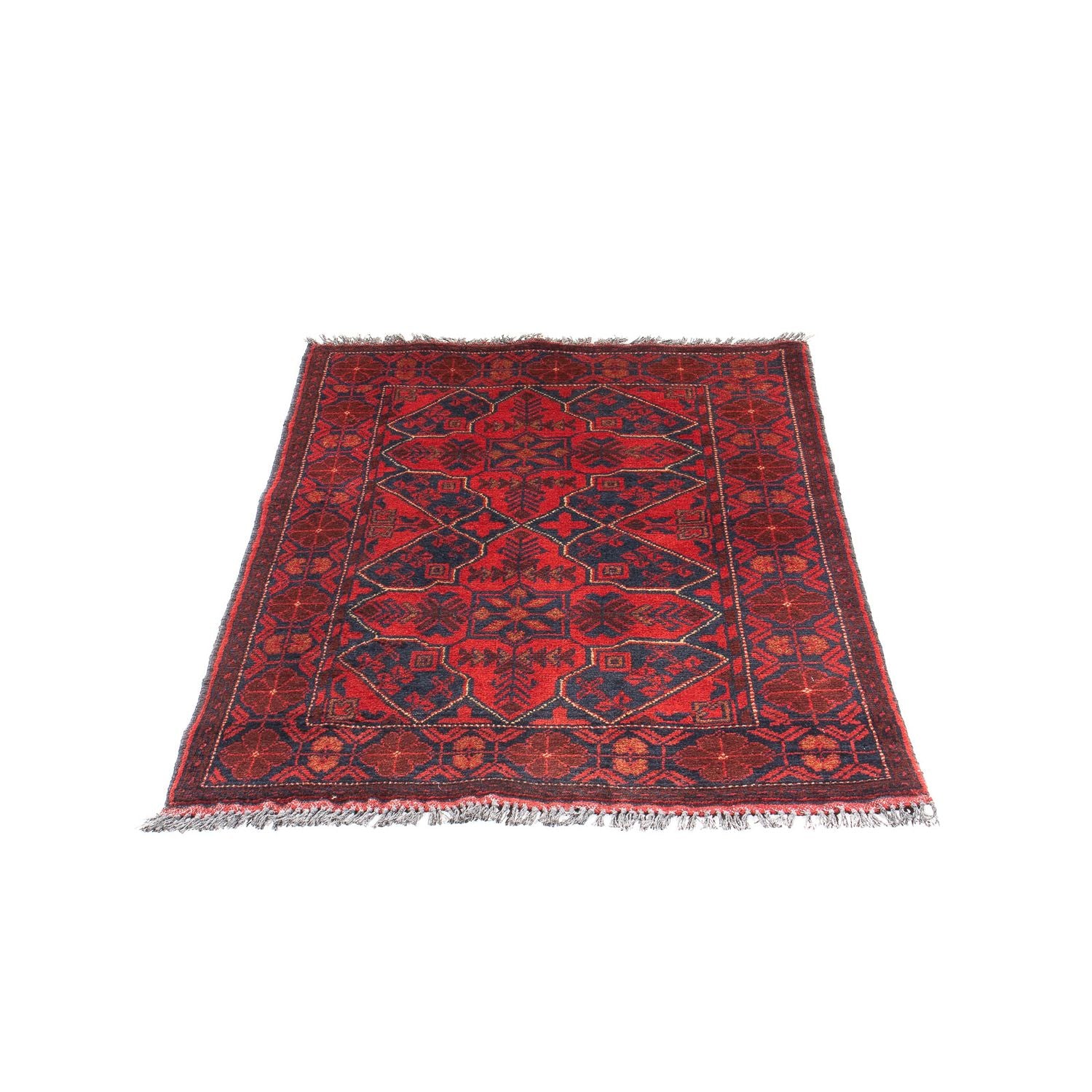 Alfombra afgana - Kunduz - 125 x 78 cm - rojo oscuro