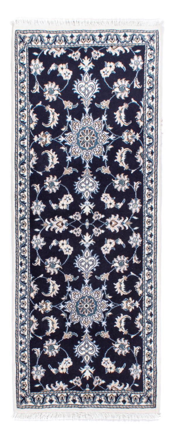 Alfombra de pasillo Alfombra persa - Nain - 202 x 78 cm - azul oscuro