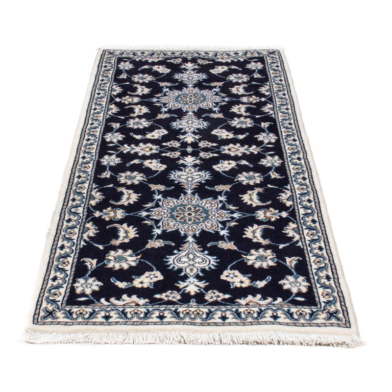 Alfombra de pasillo Alfombra persa - Nain - 202 x 78 cm - azul oscuro