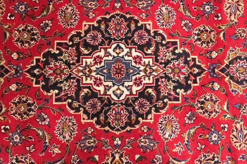 Alfombra persa - Keshan - 303 x 202 cm - rojo