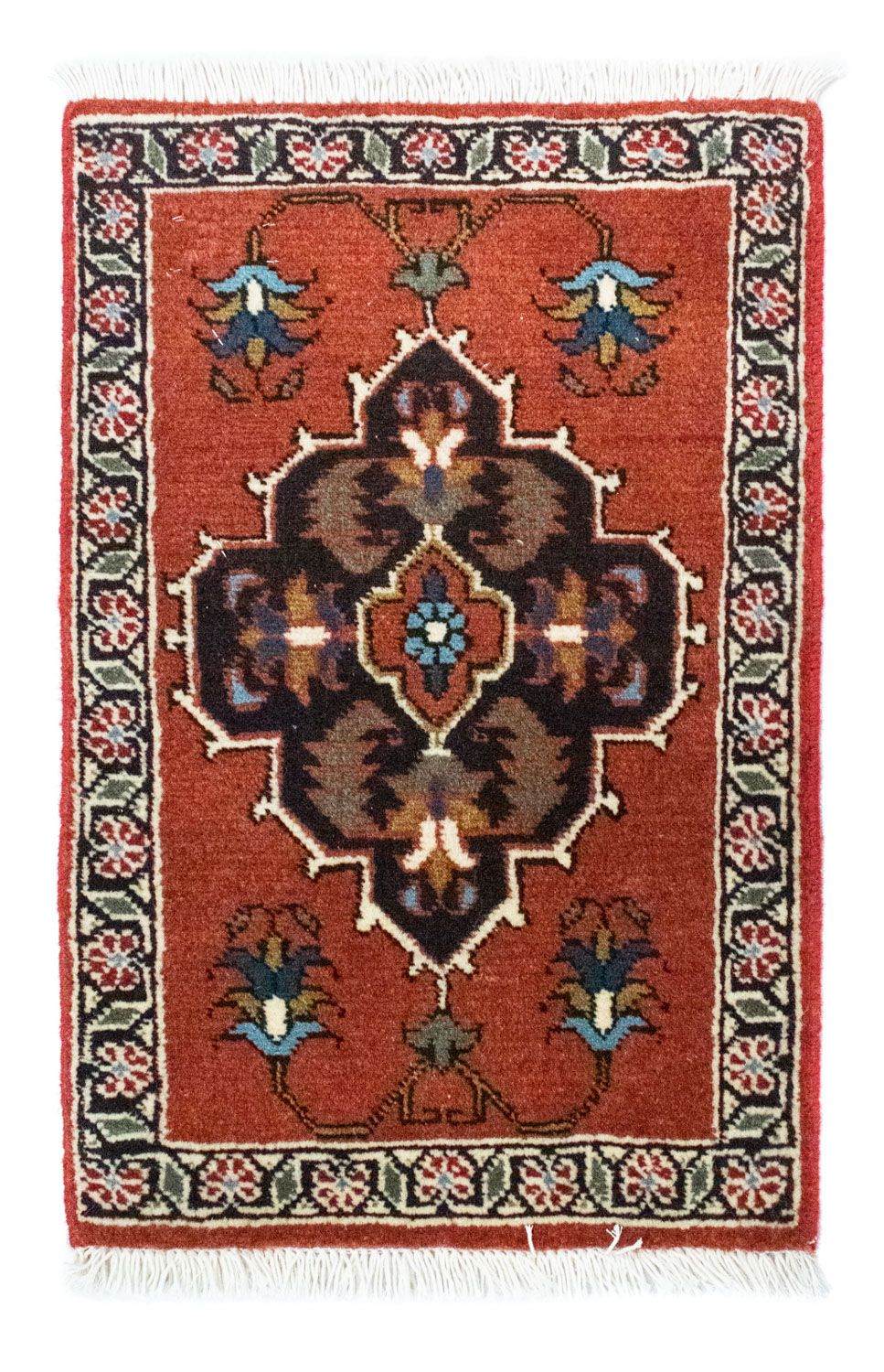 Alfombra persa - Nómada cuadrado  - 54 x 40 cm - naranja