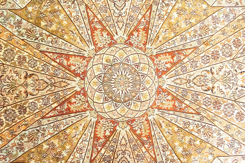 Alfombra de seda - Seda de Cachemira - 270 x 185 cm - marrón
