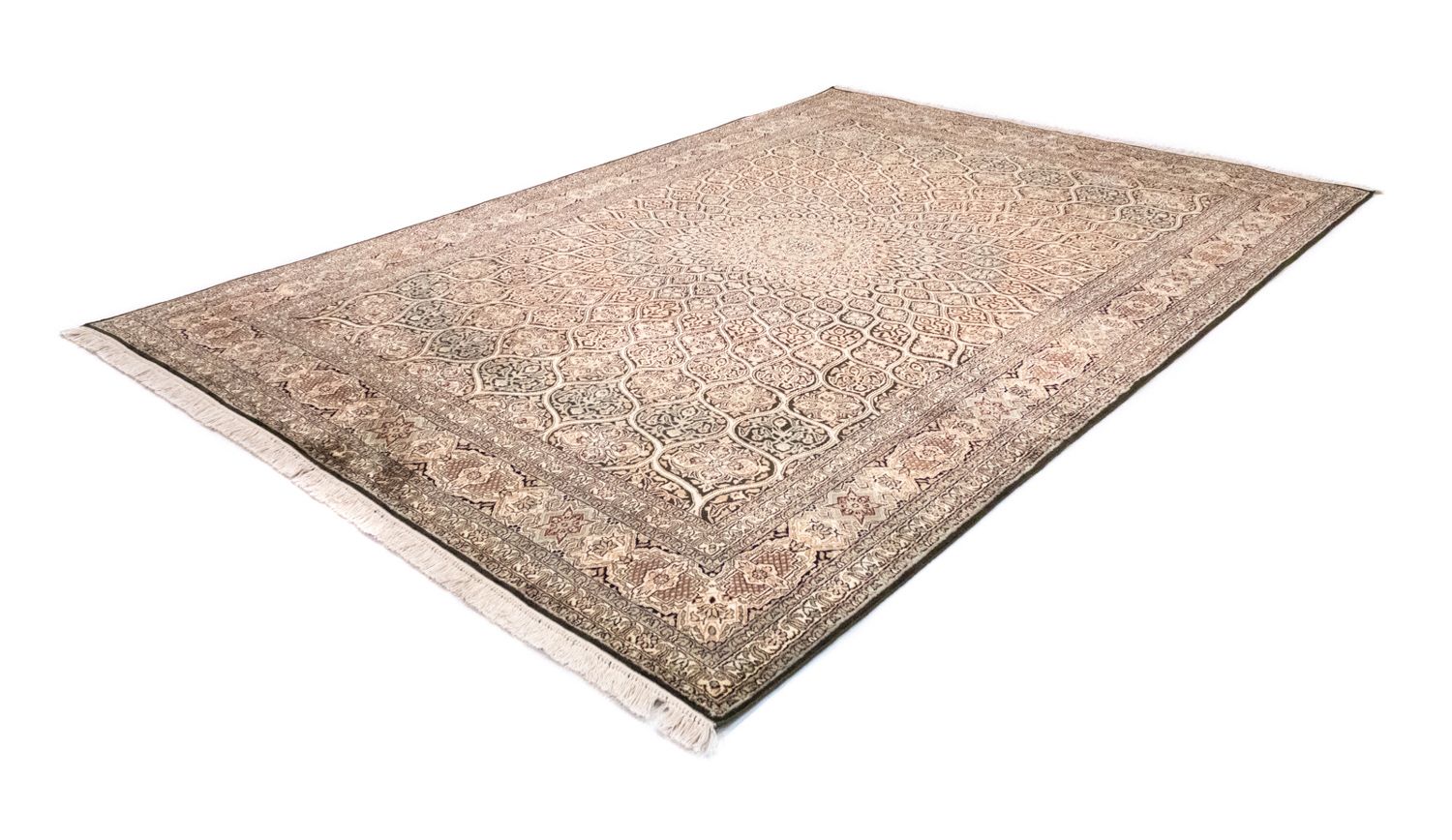 Alfombra de seda - Seda de Cachemira - 280 x 185 cm - marrón