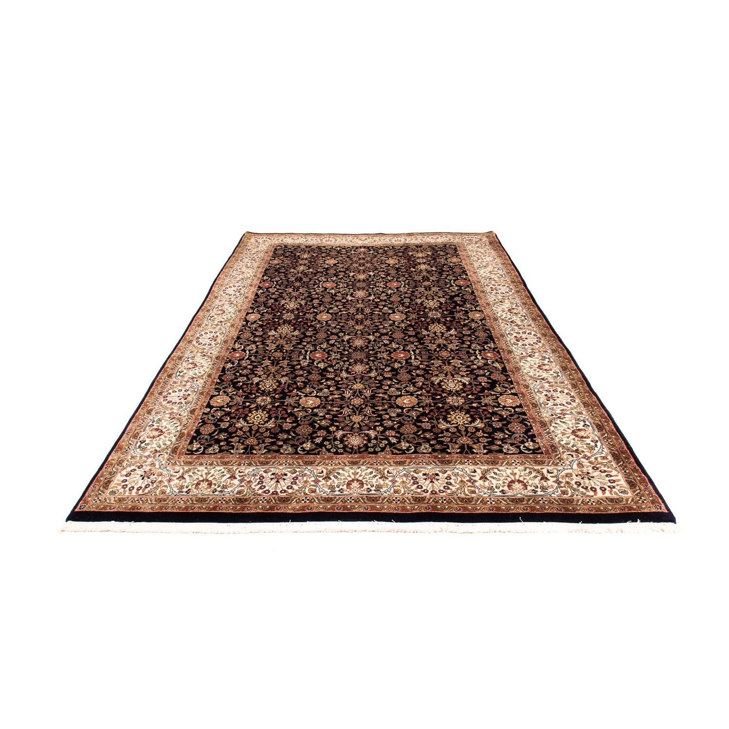 Alfombra oriental - Keshan - Indus - 312 x 201 cm - azul oscuro