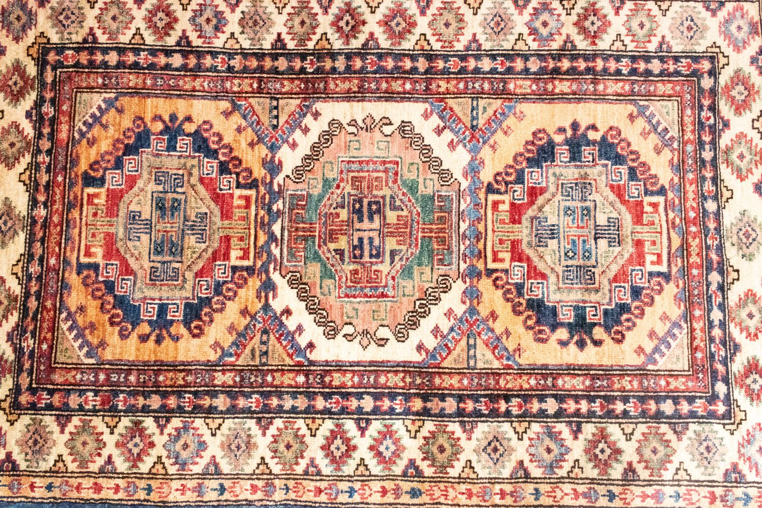 Alfombra Ziegler - Kazak - 123 x 82 cm - azul