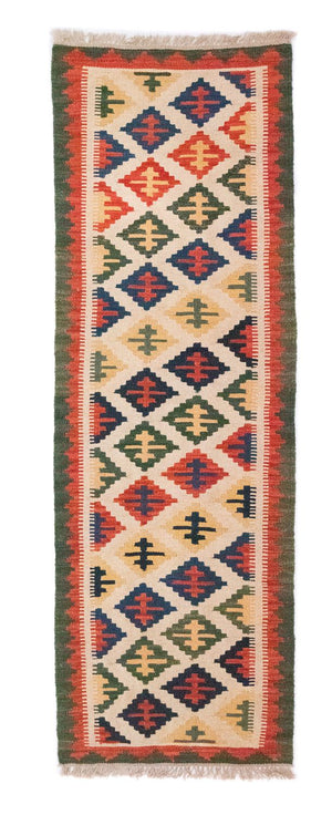 Alfombra de pasillo Alfombra Kelim - Oriental - 192 x 62 cm - beige