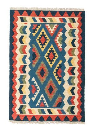 Alfombra Kelim - Oriental - 121 x 80 cm - azul