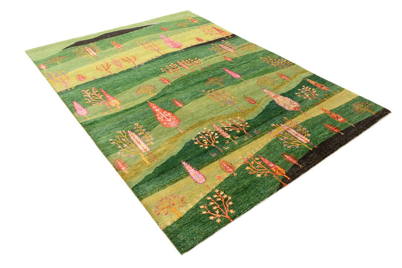 Alfombra Gabbeh - Loribaft Indus - 247 x 172 cm - verde
