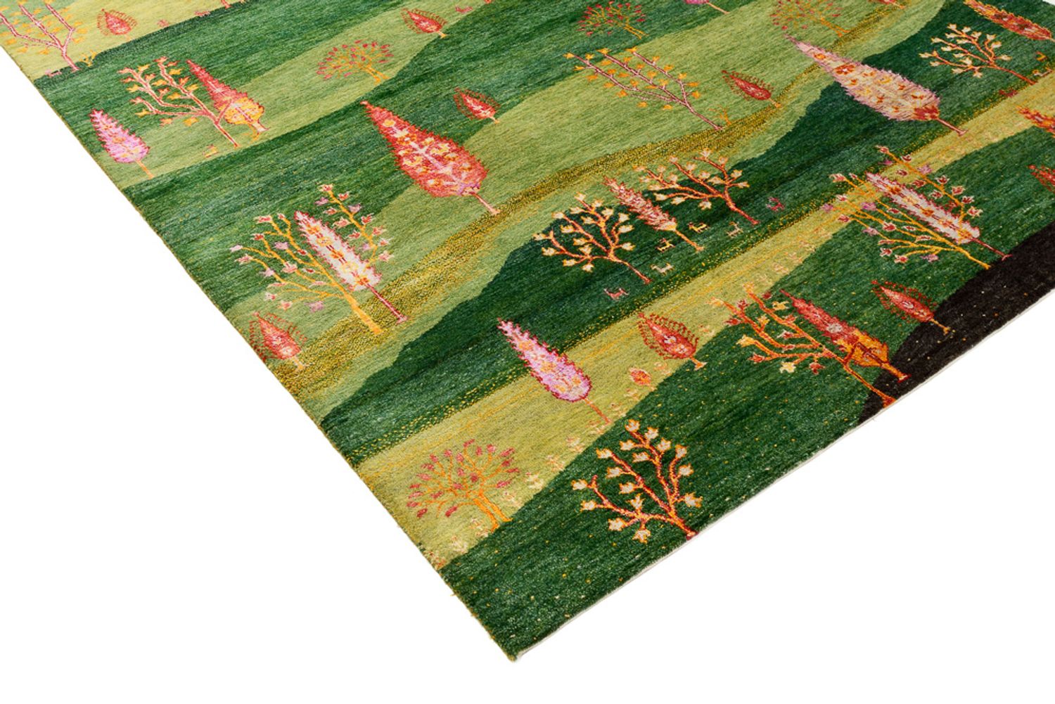 Alfombra Gabbeh - Loribaft Indus - 247 x 172 cm - verde
