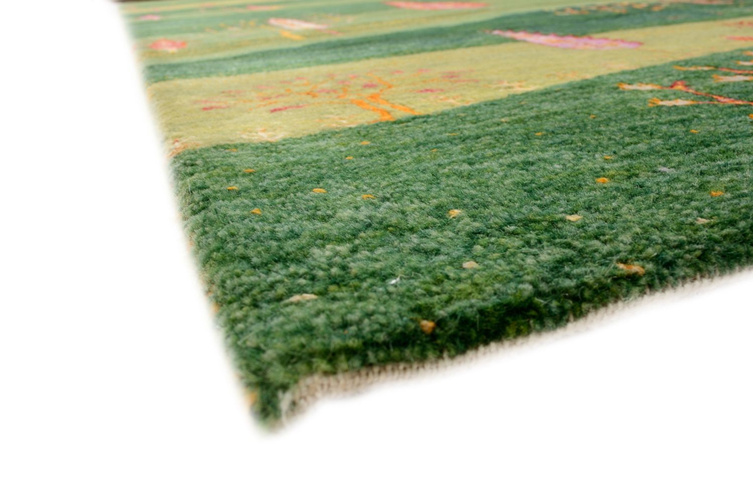 Alfombra Gabbeh - Loribaft Indus - 247 x 172 cm - verde