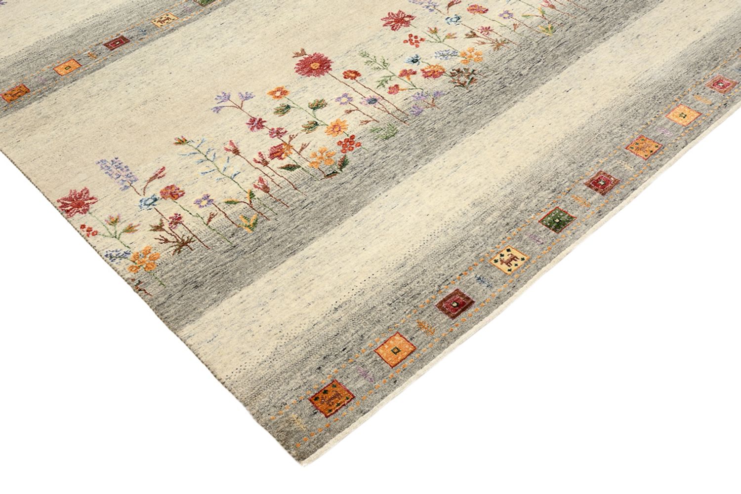 Alfombra Gabbeh - Loribaft Indus - 244 x 173 cm - beige claro
