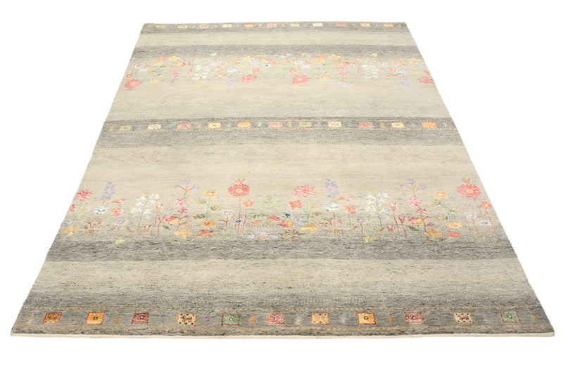 Alfombra Gabbeh - Loribaft Indus - 244 x 173 cm - beige claro