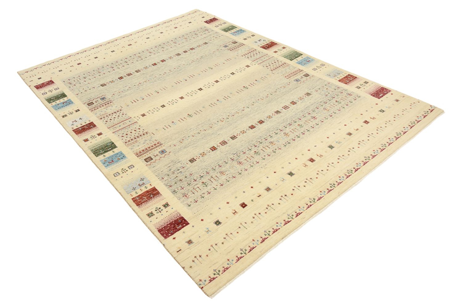 Alfombra Gabbeh - Loribaft Indus - 241 x 172 cm - beige oscuro