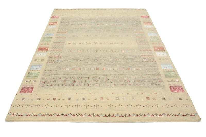 Alfombra Gabbeh - Loribaft Indus - 241 x 172 cm - beige oscuro