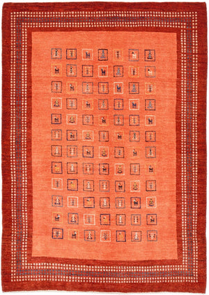 Alfombra Gabbeh - Loribaft Persa - 149 x 103 cm - rojo