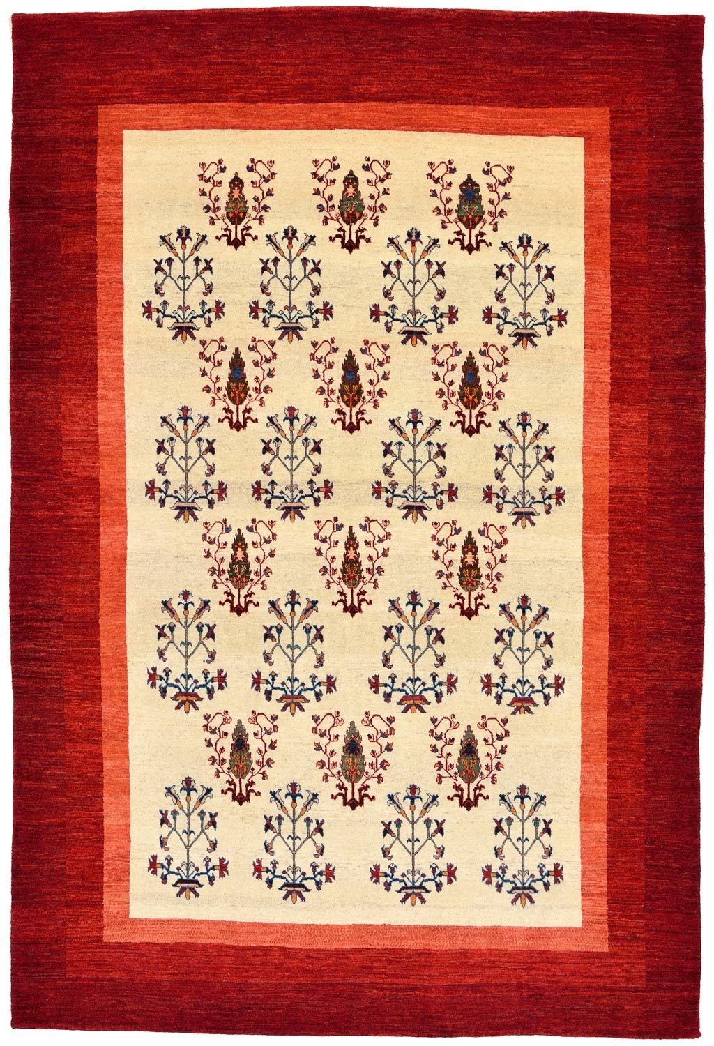 Alfombra Gabbeh - Loribaft Persa - 298 x 200 cm - rojo