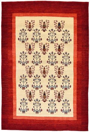 Alfombra Gabbeh - Loribaft Persa - 298 x 200 cm - rojo