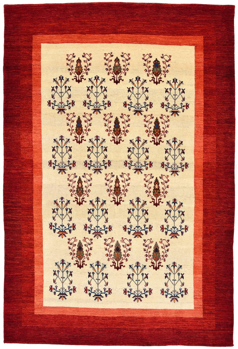Alfombra Gabbeh - Loribaft Persa - 298 x 200 cm - rojo