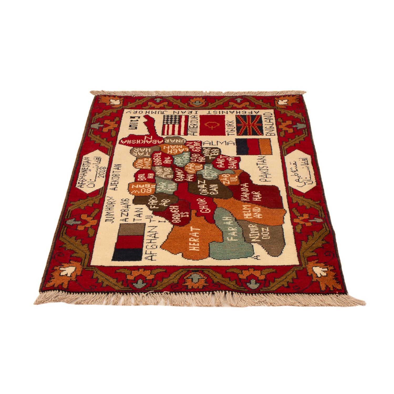 Alfombra afgana - Real - 105 x 68 cm - multicolor