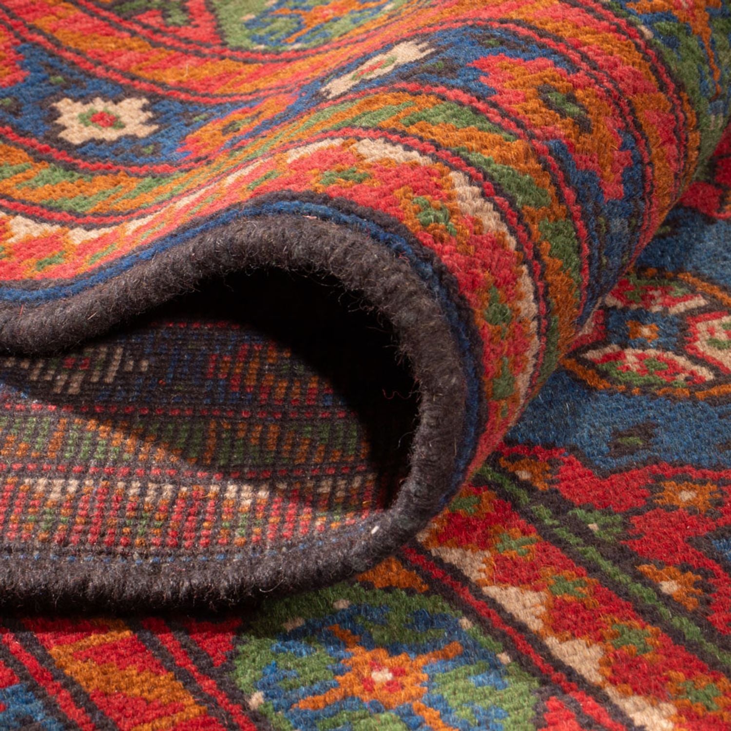 Alfombra afgana - Filpa - 394 x 303 cm - azul