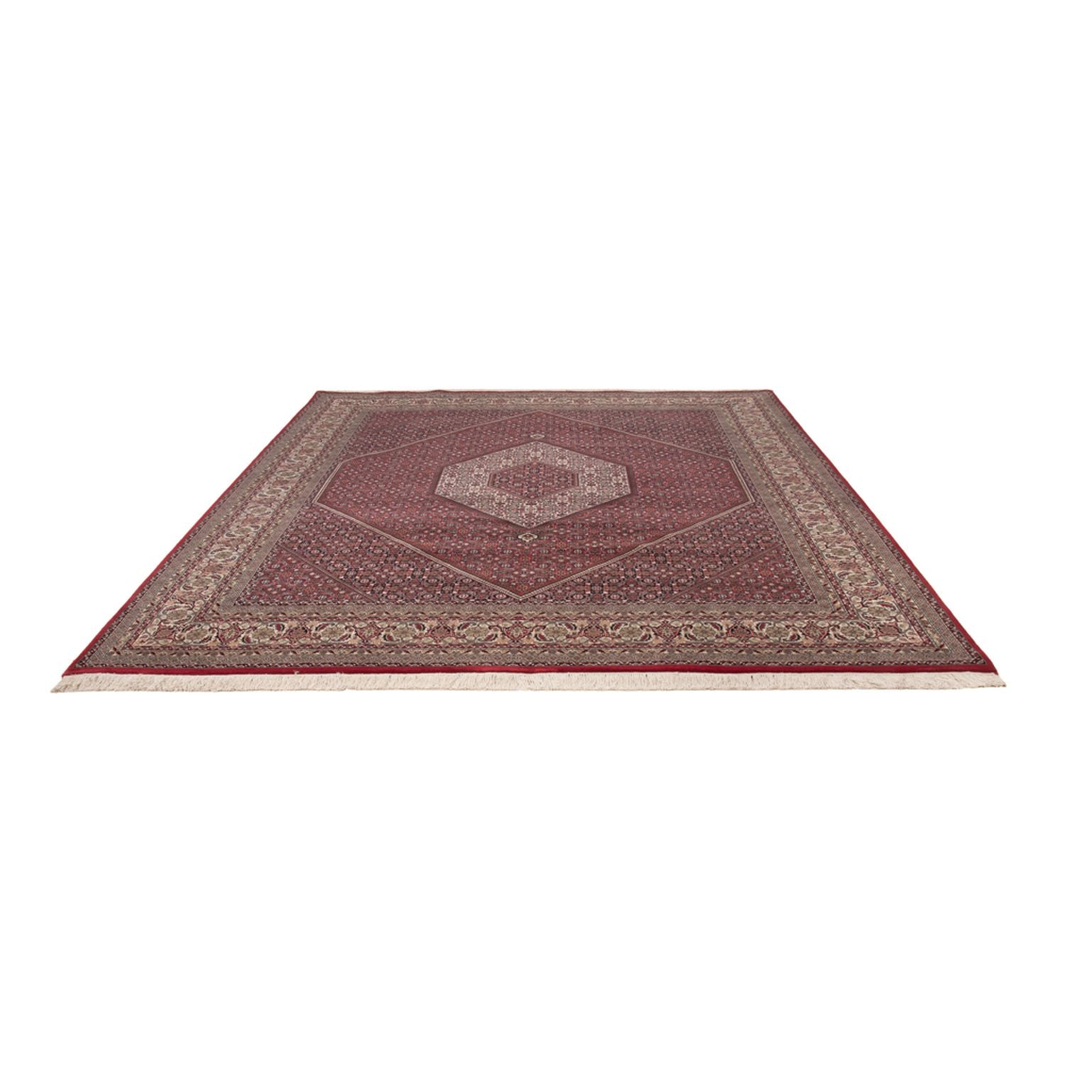 Alfombra oriental - Bidjar - Indus - 300 x 247 cm - rojo oscuro