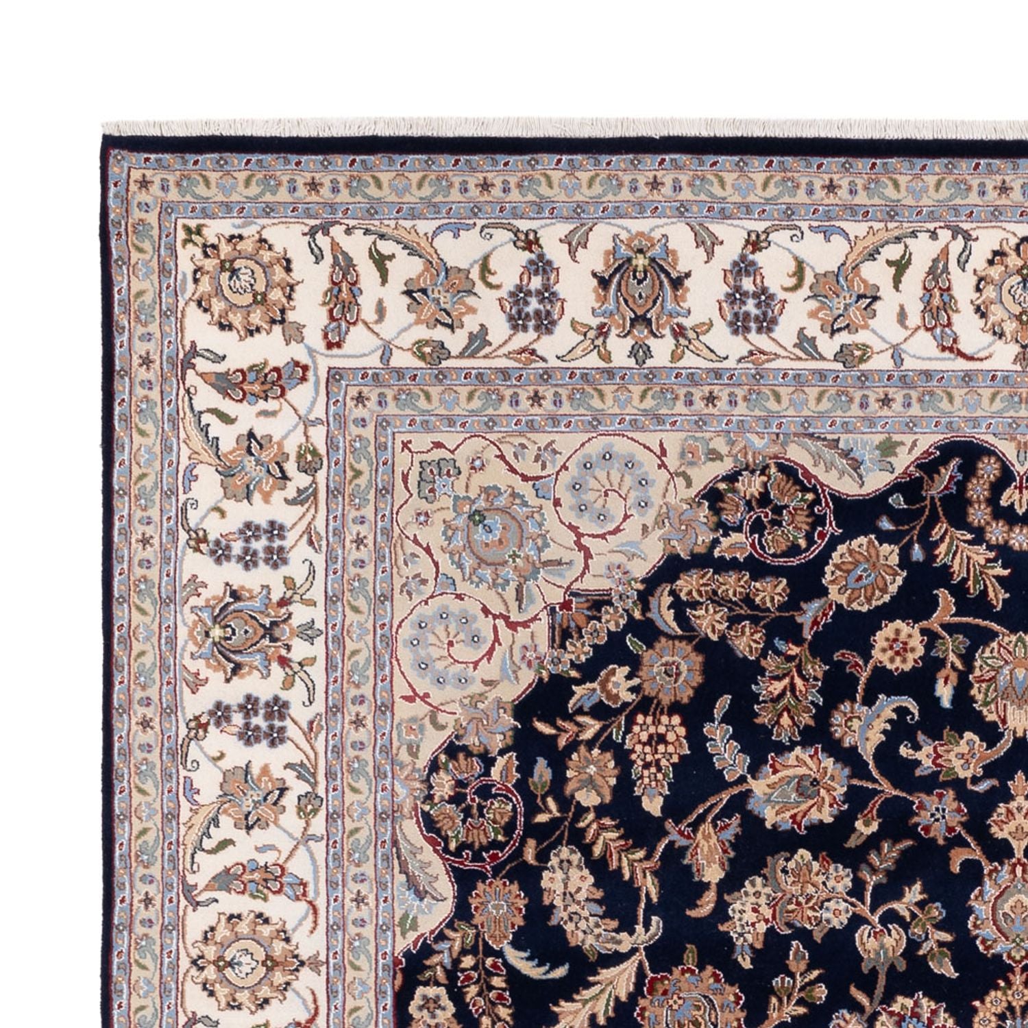 Alfombra oriental - Nain - Indus - 309 x 251 cm - azul oscuro