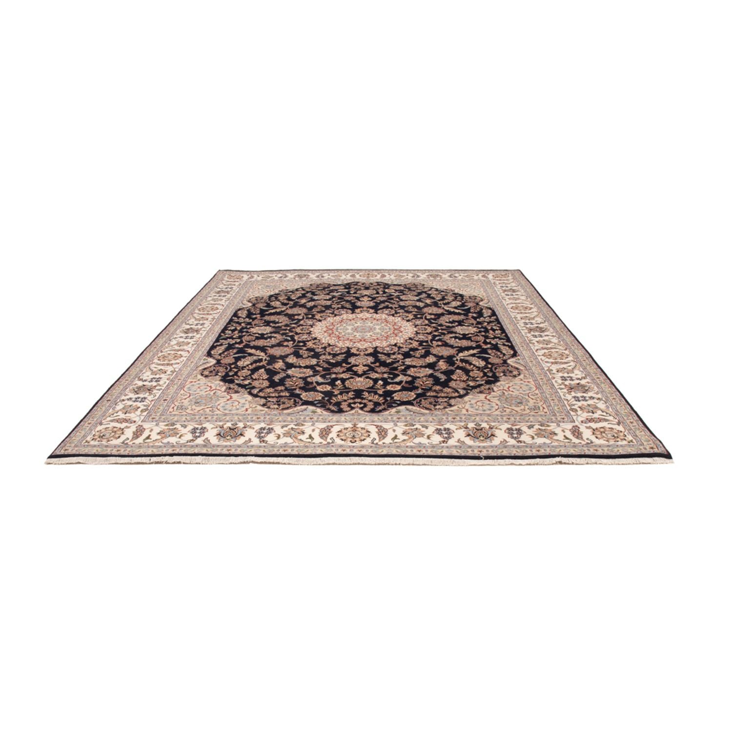 Alfombra oriental - Nain - Indus - 309 x 251 cm - azul oscuro