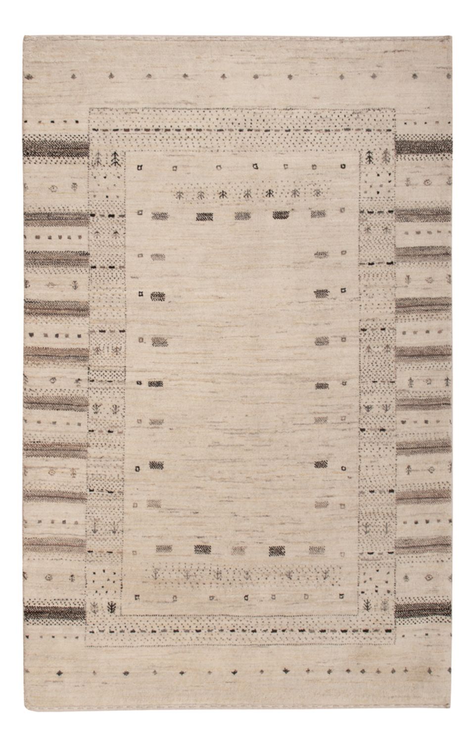 Alfombra Gabbeh - Loribaft Indus - 152 x 105 cm - crema