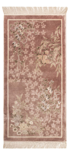 Alfombra de seda - Seda china - 123 x 62 cm - beige