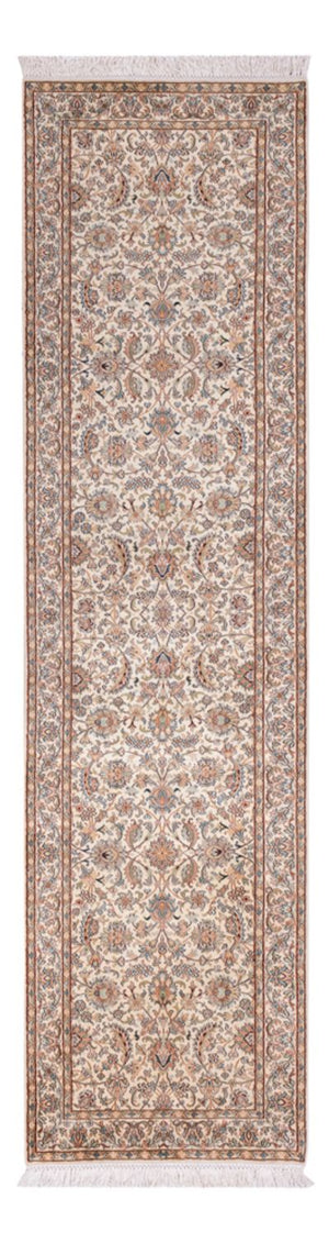 Alfombra de pasillo Alfombra de seda - Seda de Cachemira - 307 x 77 cm - beige
